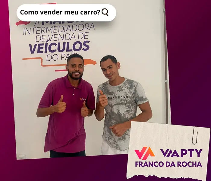 Cliente e consultor da Vaapty Franco da Rocha fazendo joinha
